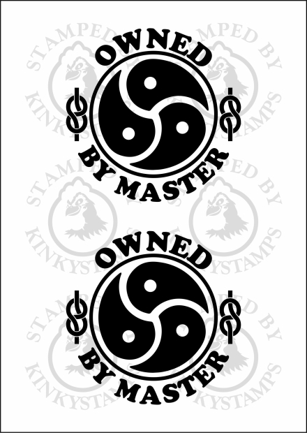 Temporäres Klebetattoo – „Owned by Master“ (mit Triskele)