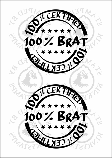 Temporäres Klebetattoo – „100% Certified – 100% Brat“