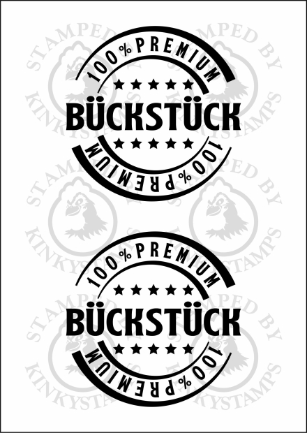 Temporäres Klebetattoo – „100 % Premium Bückstück“ mit Sternen
