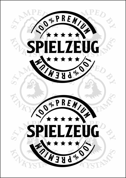 Temporäres Klebetattoo – „100 % Premium Spielzeug“ mit Sternen