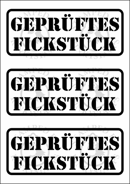 Temporäres Klebetattoo – „Geprüftes Fickstück“
