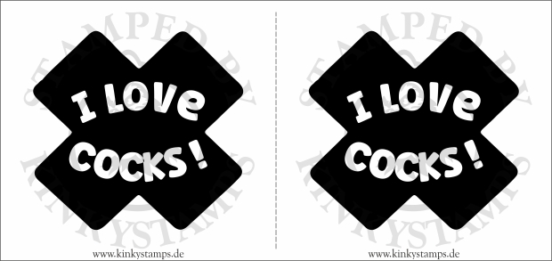 Temporäres Brustwarzen-Tattoo – I love Cocks !