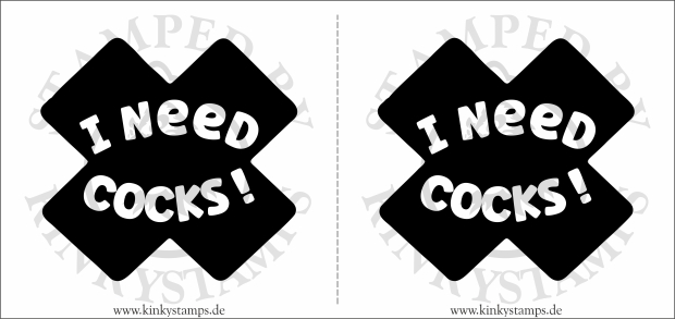 Temporäres Brustwarzen-Tattoo – I need cocks !