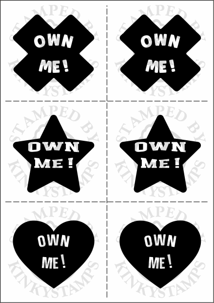 Temporäres Brustwarzen-Tattoo „Own me !“