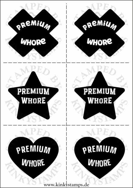 Temporäres Brustwarzen-Tattoo „Premium Whore“
