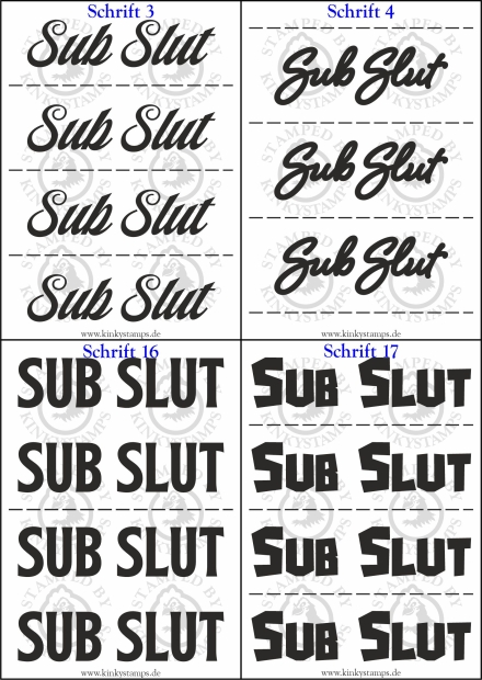 Temporäres Klebetattoo „SubSlut“