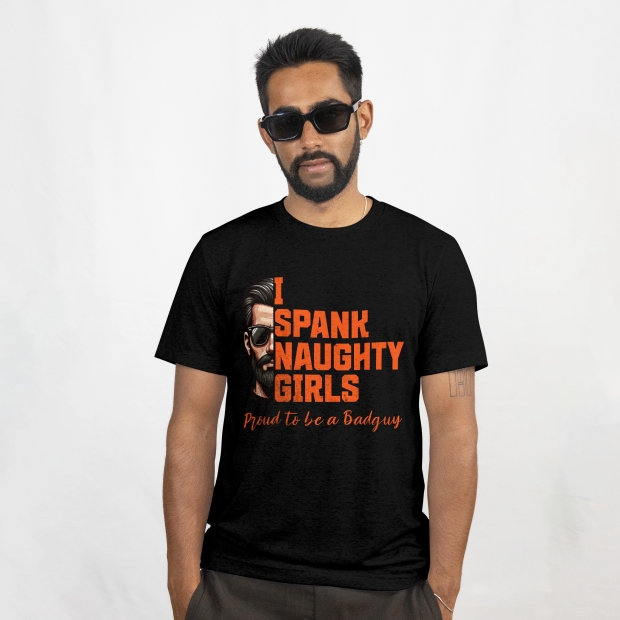 DTF-Transfer Bügelmotiv „I Spank Naughty Girls – Proud to be a Badguy“