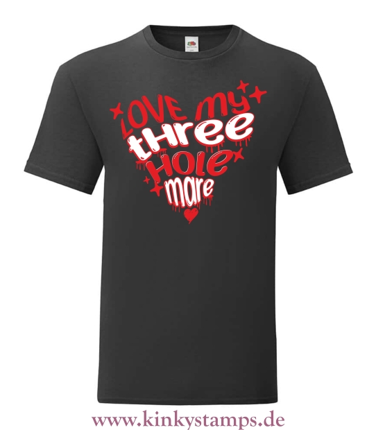 Herren T-Shirt Love my three hole mare