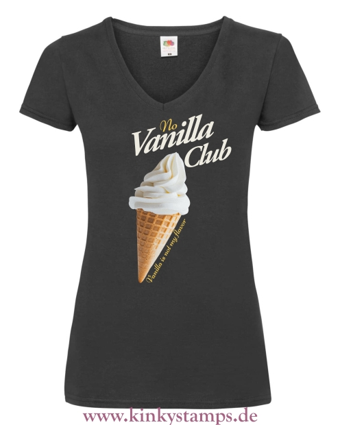Damen T-Shirt mit V Ausschnitt No Vanilla Club - Vanilla is not my flavor