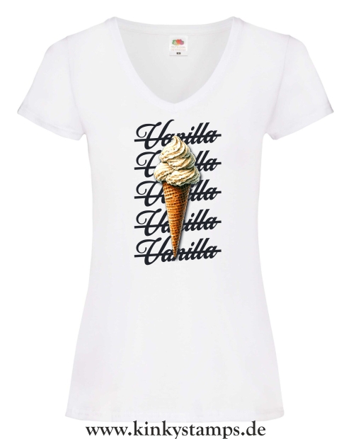 Damen T-Shirt mit V Ausschnitt No Vanilla