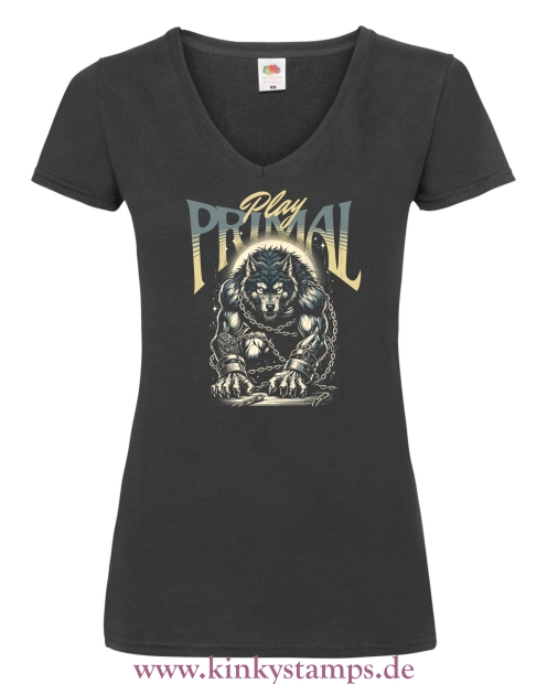 Damen T-Shirt mit V Ausschnitt Primal Play