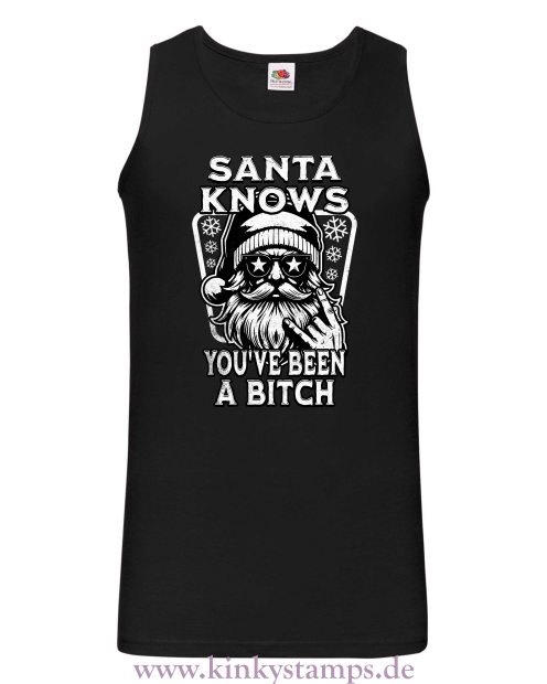 Herren Tanktop Santa knows youve been a Bitch