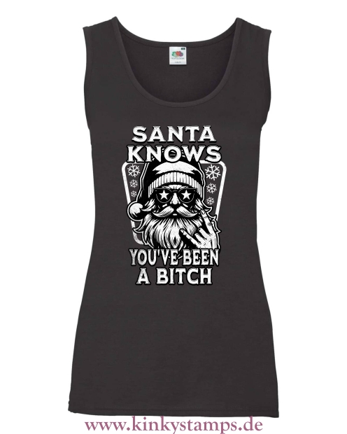 Damen Tanktop Santa knows youve been a Bitch