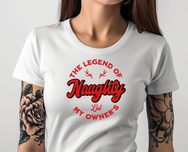 DTF Bügelmotiv The Legend of my Owners Naughty List