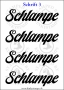 Temporäres Klebetattoo „Schlampe“