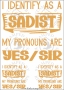 DTF-Bügelfolie -I Identify as a Sadist-