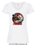 Damen T-Shirt mit V Die Riesenschwänze von Malibu
