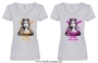 Damen T-Shirt mit V Ausschnitt Princess by day bitch by night