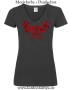 Damen T-Shirt mit V Ausschnitt Meow Bitch