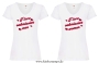 Damen T-Shirt mit V Ausschnitt I love submissive men oder I love submissive women