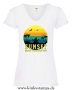 Damen T-Shirt mit V Ausschnitt Sunset - Enjoy Outdoor Fun