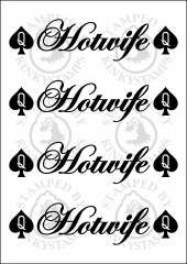 Temporäres Klebetattoo – „Hotwife“ mit Queen of Spades Symbolen