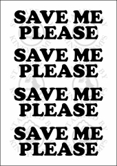 Temporäres Klebetattoo – „Save me please“