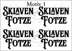 Temporäres Klebetattoo – „Sklaven Fotze“