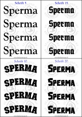 Temporäres Klebetattoo „Sperma“