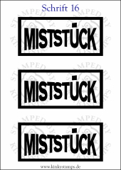 Temporäres Klebetattoo „Miststück“