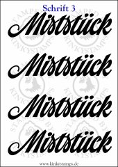 Temporäres Klebetattoo „Miststück“