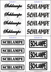 Temporäres Klebetattoo „Schlampe“