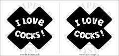 Temporäres Brustwarzen-Tattoo – I love Cocks !