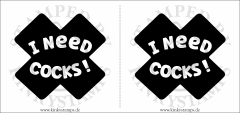 Temporäres Brustwarzen-Tattoo – I need cocks !