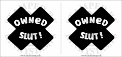 Temporäres Brustwarzen-Tattoo – Owned Slut !