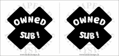 Temporäres Brustwarzen-Tattoo – Owned Sub !