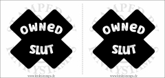 Temporäres Brustwarzen-Tattoo „Owned Slut“