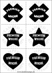 Temporäres Brustwarzen-Tattoo „Premium Whore“