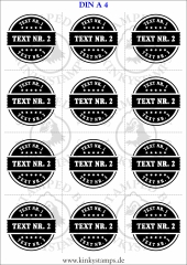 Personalisierbares temporäres Tattoo – Rundstempel mit 3 Textzeilen