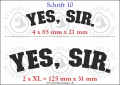 Temporäres Klebetattoo „Yes, Sir.“