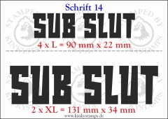 Temporäres Klebetattoo „SubSlut“