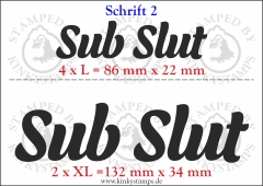 Temporäres Klebetattoo „SubSlut“