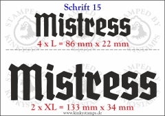 Temporäres Klebetattoo „Mistress“