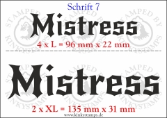 Temporäres Klebetattoo „Mistress“