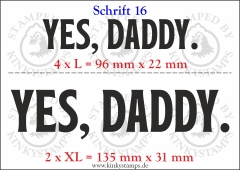 Temporäres Klebetattoo „Yes, Daddy“