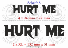 Temporäres Klebetattoo „Hurt me“