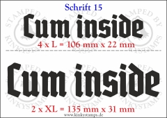Temporäres Klebetattoo „Cum inside“