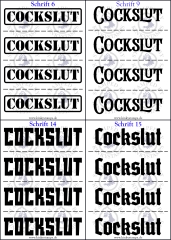 Temporäres Klebetattoo – „Cockslut“
