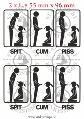 Temporäres Klebetattoo „Spit / Cum / Piss“