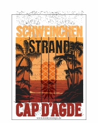 DTF-Bügelfolie - Cap DAgde Schweinchenstrand -